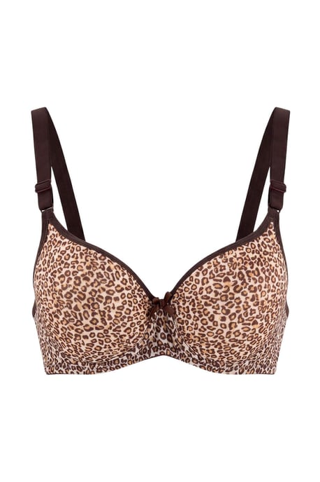 TRENDYOLMİLLA Damen 4er Pack Schwarz Animal-Print Fester Cup BHs - Image 3