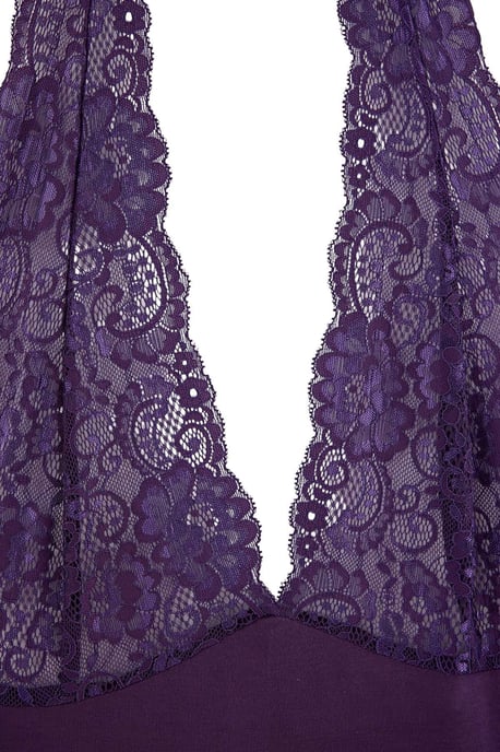 TRENDYOLMİLLA Damen Lila Einfarbig Maxi Ärmellos Regular Fit Nachthemden - Image 5