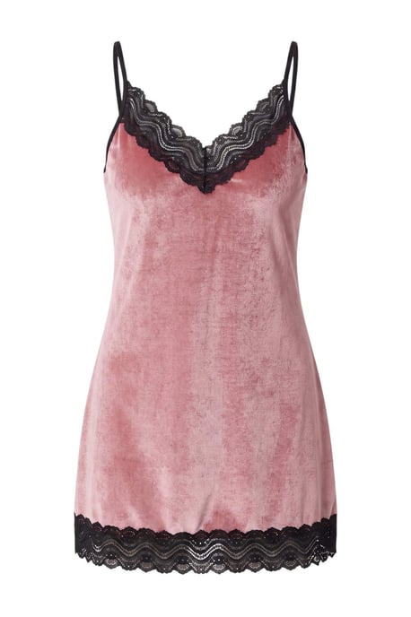 TRENDYOLMİLLA Damen Rosa Einfarbig Kurz / Mini Ärmellos Loungewear Regular Fit Nachthemden - Image 1