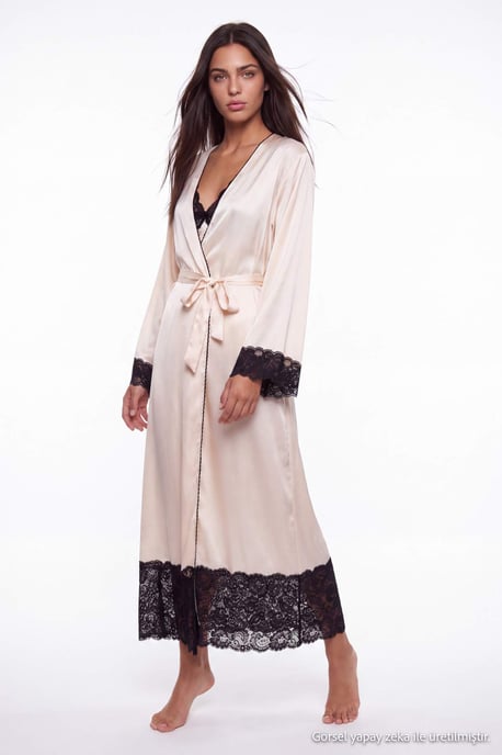 TRENDYOLMİLLA Damen Ecru Einfarbig Maxi Ärmellos Regular Fit Nachthemden - Image 1