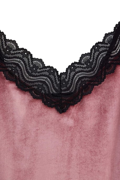 TRENDYOLMİLLA Damen Rosa Einfarbig Kurz / Mini Ärmellos Loungewear Regular Fit Nachthemden - Image 3