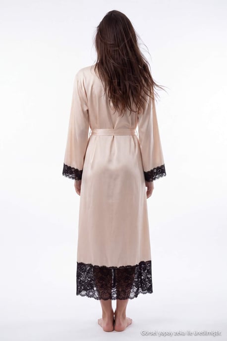 TRENDYOLMİLLA Damen Ecru Einfarbig Maxi Ärmellos Regular Fit Nachthemden - Image 4