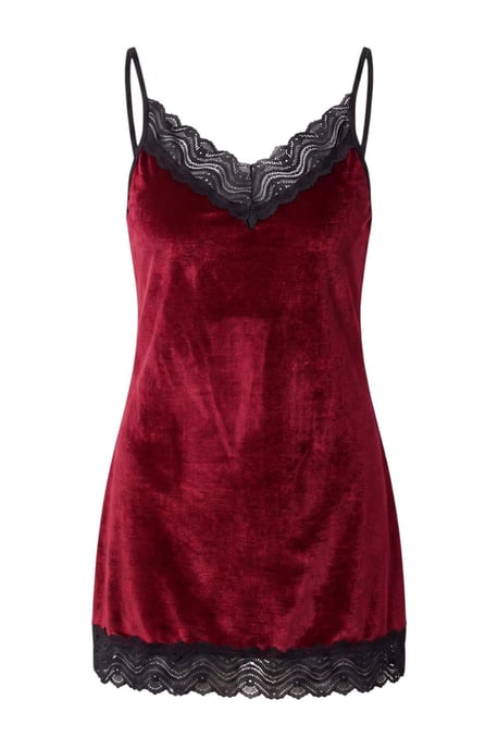 TRENDYOLMİLLA Damen Bordeaux Einfarbig Kurz / Mini Ärmellos Loungewear Regular Fit Nachthemden - Image 1