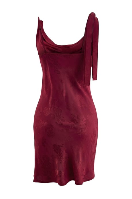 TRENDYOLMİLLA Damen Bordeaux Geblümt Kurz / Mini Ärmellos Regular Fit Nachthemden - Image 2