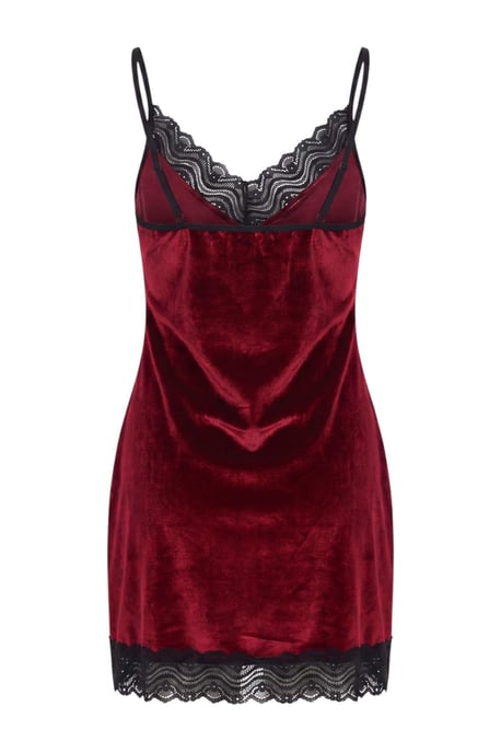 TRENDYOLMİLLA Damen Bordeaux Einfarbig Kurz / Mini Ärmellos Loungewear Regular Fit Nachthemden - Image 2
