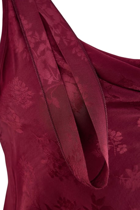 TRENDYOLMİLLA Damen Bordeaux Geblümt Kurz / Mini Ärmellos Regular Fit Nachthemden - Image 3