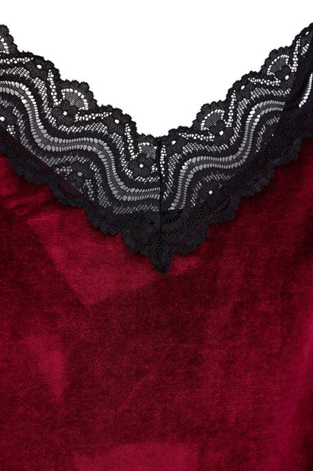 TRENDYOLMİLLA Damen Bordeaux Einfarbig Kurz / Mini Ärmellos Loungewear Regular Fit Nachthemden - Image 3