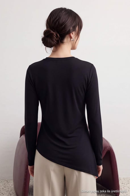 Trendyol Modest Damen Grau Einfarbig Lang, Regular Fit Modest Tuniken - Image 2