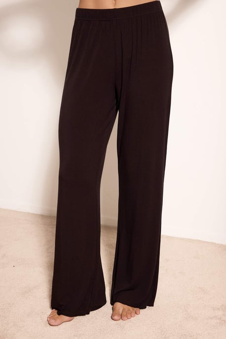 TRENDYOLMİLLA Damen 2er Pack Braun Einfarbig Lang Loungewear Regular Fit Pyjama- Sets - Image 2