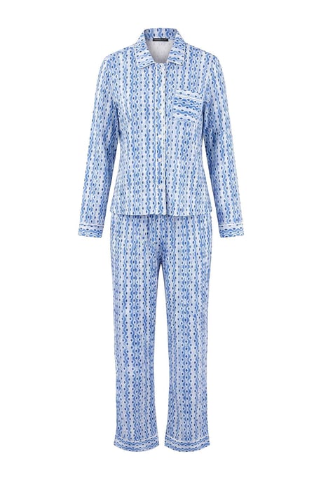 TRENDYOLMİLLA Damen 2er Pack Blau Mit Grafikprint Lang Loungewear Regular Fit Pyjama- Sets - Image 4