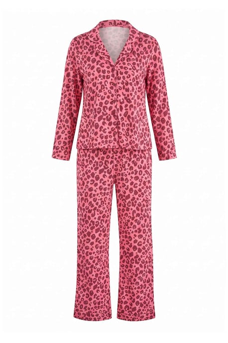 TRENDYOLMİLLA Damen 2er Pack Lila Animal-Print Lang Loungewear Regular Fit Pyjama- Sets - Image 1