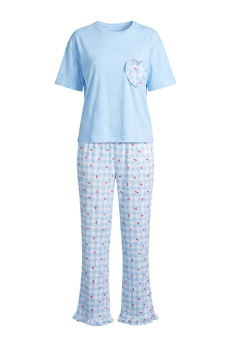 TRENDYOLMİLLA Damen 2er Pack Weiß Kariert Kurz Loungewear Regular Fit Pyjama- Sets - Image 4