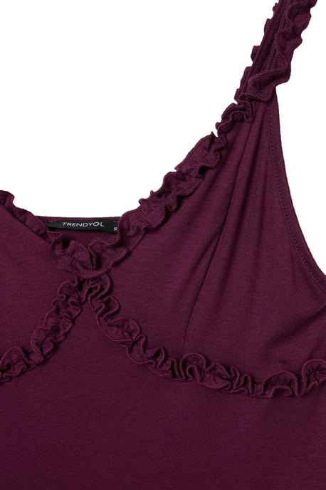 TRENDYOLMİLLA Damen 2er Pack Lila Einfarbig Ärmellos Loungewear Regular Fit Pyjama- Sets - Image 3