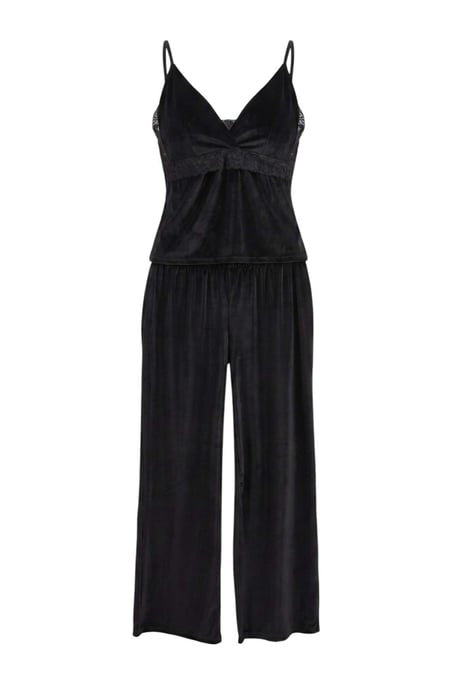 TRENDYOLMİLLA Damen Schwarz Einfarbig Lang, Regular Fit Pyjama- Sets - Image 4