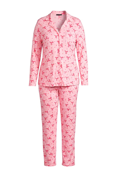 TRENDYOLMİLLA Damen 2er Pack Rosa Mit Grafikprint Lang, Regular Fit Pyjama- Sets - Image 3
