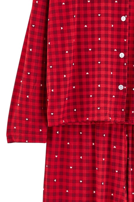 TRENDYOLMİLLA Damen 2er Pack Rot Mit Grafikprint Lang, Regular Fit Pyjama- Sets - Image 5