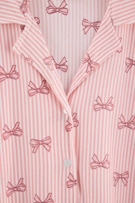 TRENDYOLMİLLA Damen 2er Pack Rosa Mit Grafikprint Lang, Regular Fit Pyjama- Sets - Image 4