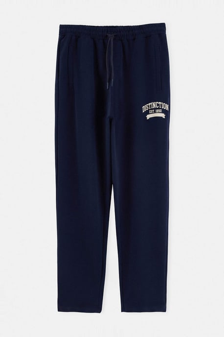 TRENDYOL MAN Herren Dunkelblau Mit Slogan Normale Taille Jogginghosen - Image 4