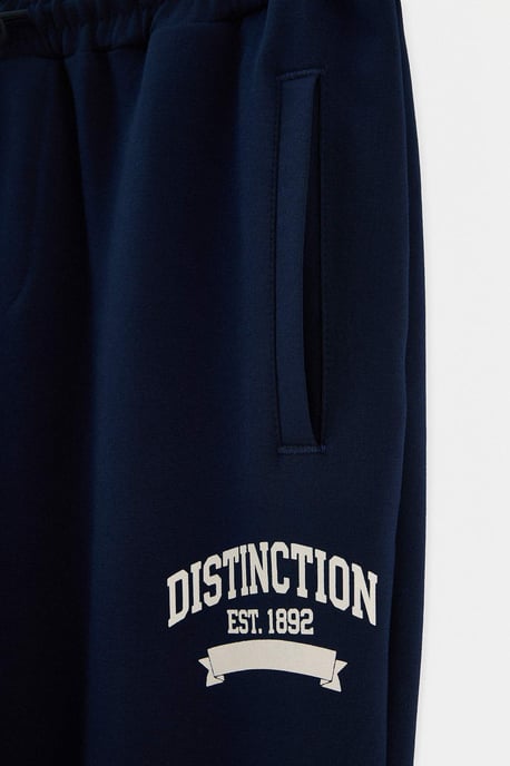 TRENDYOL MAN Herren Dunkelblau Mit Slogan Normale Taille Jogginghosen - Image 5