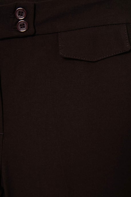 TRENDYOLMİLLA Damen Braun Einfarbig Weites Bein Normale Taille Hosen - Image 3