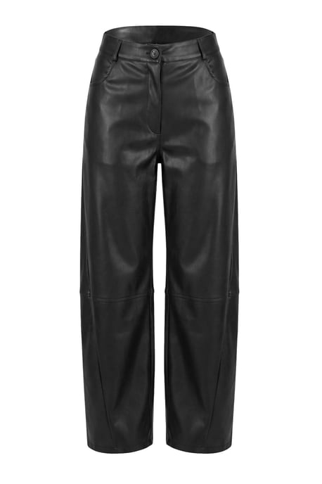 TRENDYOLMİLLA Damen Schwarz Einfarbig Barrel-Leg Normale Taille Hosen - Image 4