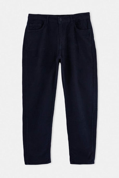 TRENDYOL MAN Herren Dunkelblau Einfarbig Gerade Normale Taille Hosen - Image 1