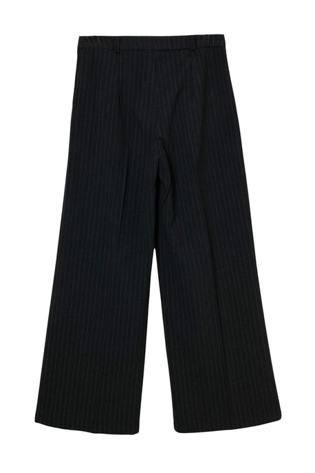 TRENDYOLMİLLA Damen Grau Gestreift Weites Bein Normale Taille Hosen - Image 2