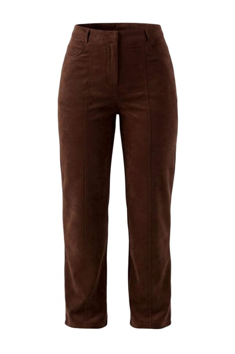 TRENDYOLMİLLA Damen Braun Einfarbig Gerade Normale Taille Hosen - Image 1