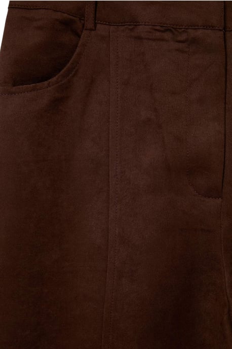 TRENDYOLMİLLA Damen Braun Einfarbig Gerade Normale Taille Hosen - Image 2