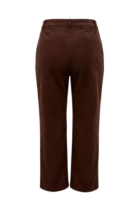 TRENDYOLMİLLA Damen Braun Einfarbig Gerade Normale Taille Hosen - Image 3