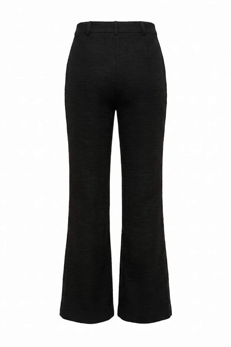 TRENDYOLMİLLA Damen Schwarz Einfarbig Weites Bein Normale Taille Hosen - Image 2