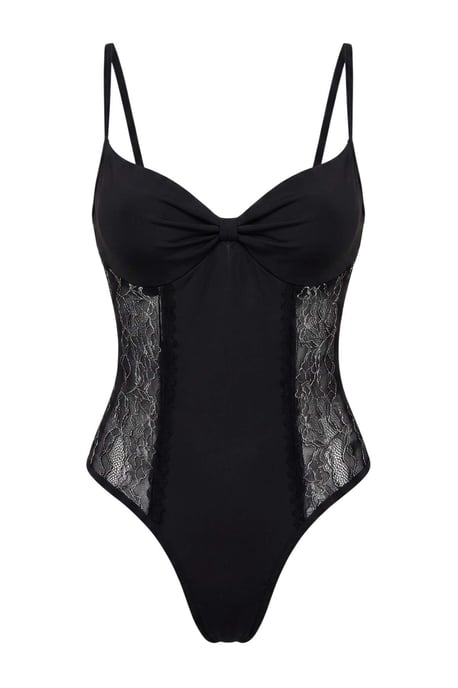 TRENDYOLMİLLA Damen Schwarz Einfarbig Ärmellos Regular Fit Bodys - Image 5