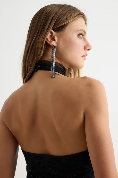 TRENDYOLMİLLA Damen Schwarz Einfarbig Lang, Tailliert Bodys - Image 3