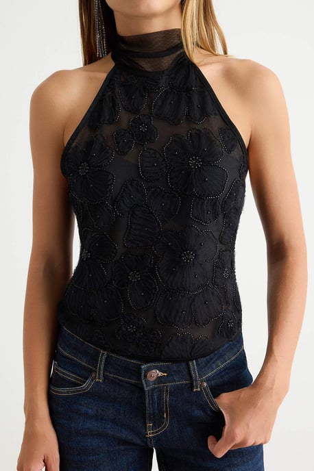 TRENDYOLMİLLA Damen Schwarz Einfarbig Lang, Tailliert Bodys - Image 5