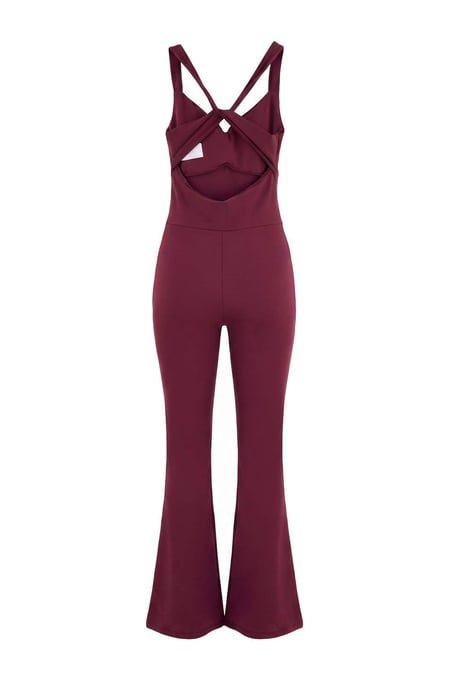TRENDYOLMİLLA Damen Lila Einfarbig Ärmellos Sportswear Tailliert Jumpsuits - Image 2
