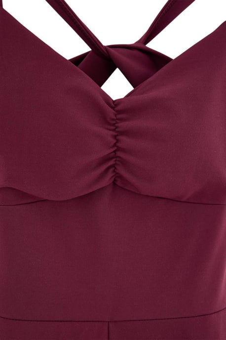TRENDYOLMİLLA Damen Lila Einfarbig Ärmellos Sportswear Tailliert Jumpsuits - Image 3