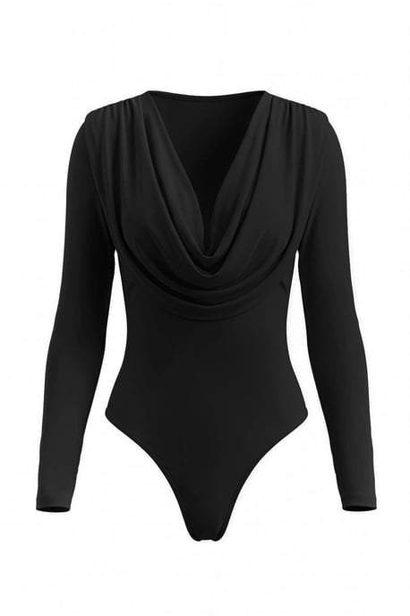 TRENDYOLMİLLA Damen Schwarz Einfarbig Lang, Tailliert Bodys - Image 5