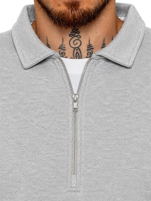 Enzo Milano | Herren-Sweatshirt mit Stehkragen und halbem Reißverschluss - Image 2