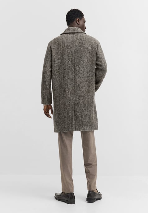 Bugatti Herren Mantel Wollmix Fischgrät Umlegekragen - Image 2