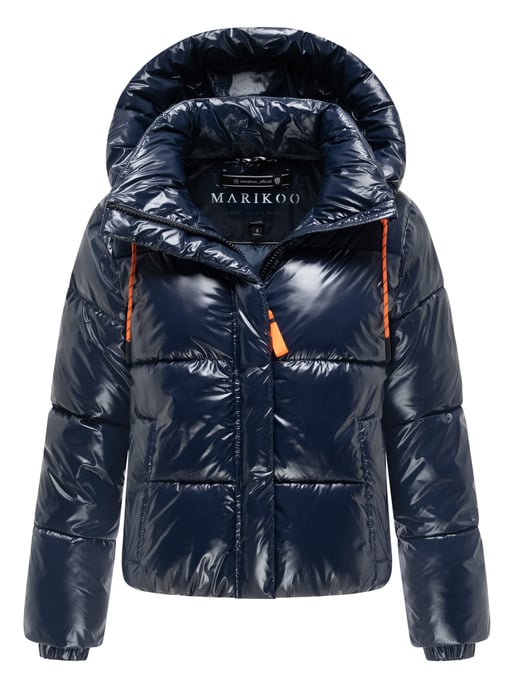 Marikoo Damen Winter Steppjacke Skyraa mit Kapuze & glänzendem Design - Image 1