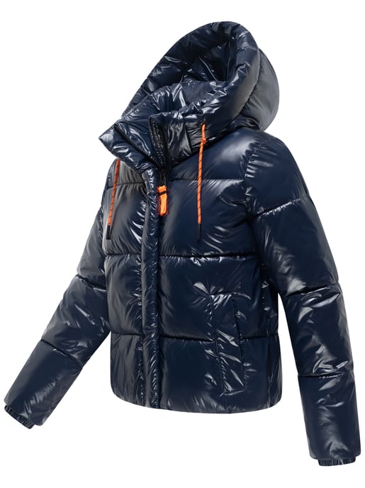 Marikoo Damen Winter Steppjacke Skyraa mit Kapuze & glänzendem Design - Image 3