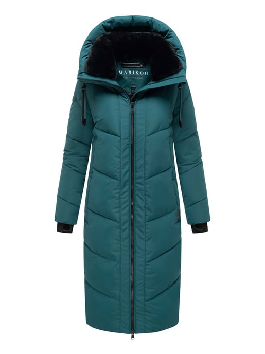 Marikoo Damen Winterjacke Nadaree – lang, warm & mit Kapuze - Image 1