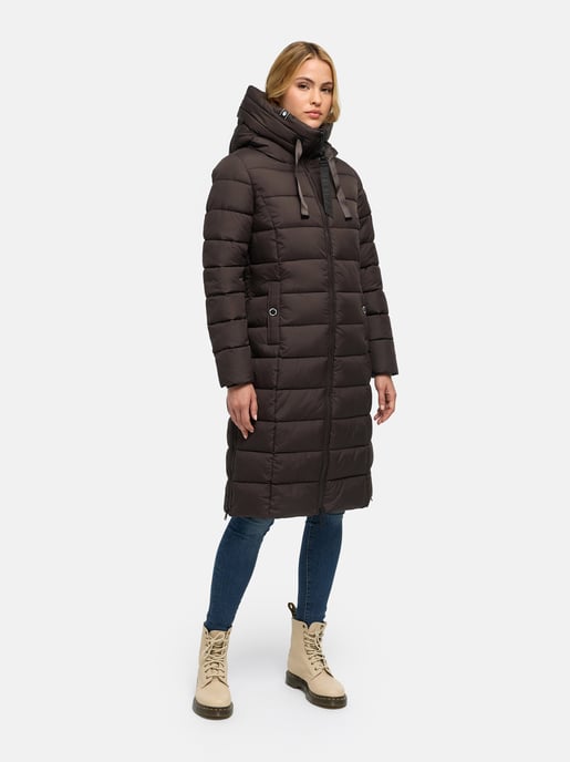 Navahoo Mondmädchen Damen Winter Steppmantel mit Kapuze und Fleecefutter - Image 6