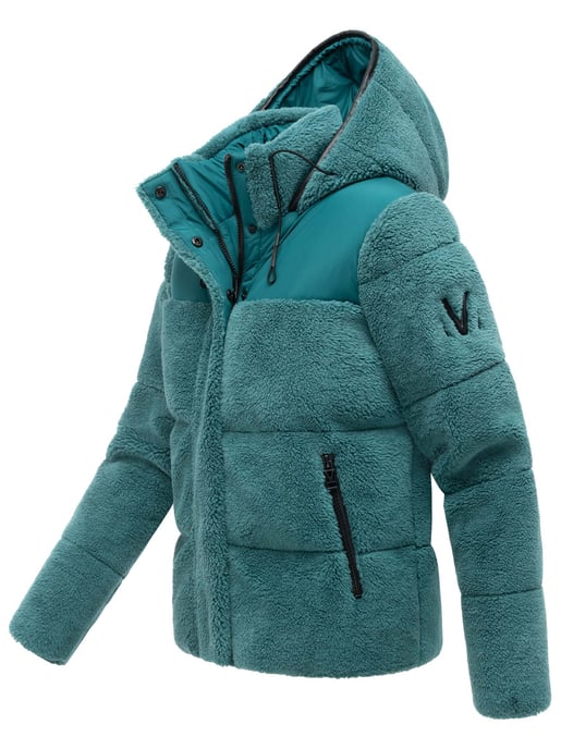 Marikoo Damen Teddy Puffer Jacke mit Kapuze & Reißverschluss – Kaguraa - Image 4