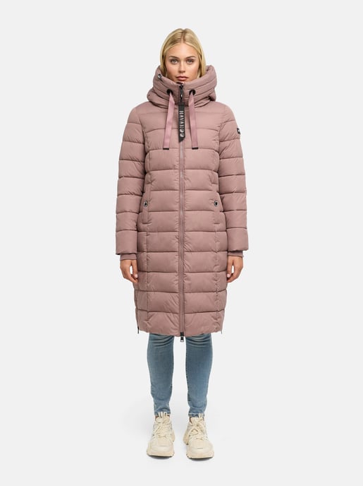 Navahoo Mondmädchen Damen Winter Steppmantel mit Kapuze und Fleecefutter - Image 6