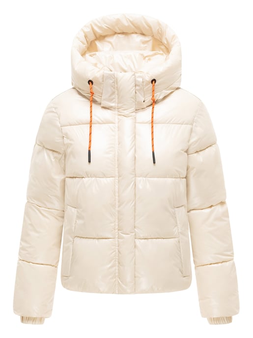 Marikoo Damen Winter Steppjacke Skyraa mit Kapuze & glänzendem Design - Image 2