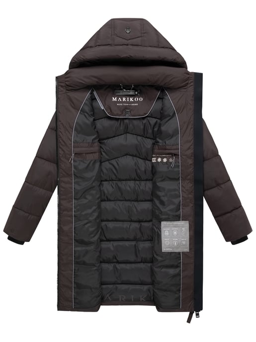 Marikoo Wintermantel Kaltnäschen mit abnehmbarer Kapuze - Braun - Image 6