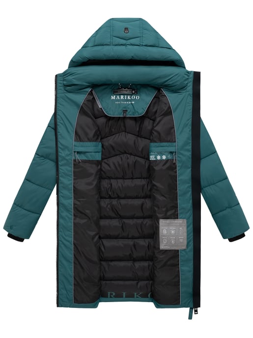 Marikoo Damen Wintermantel Kaltnäschen mit abnehmbarer Kapuze - Image 6