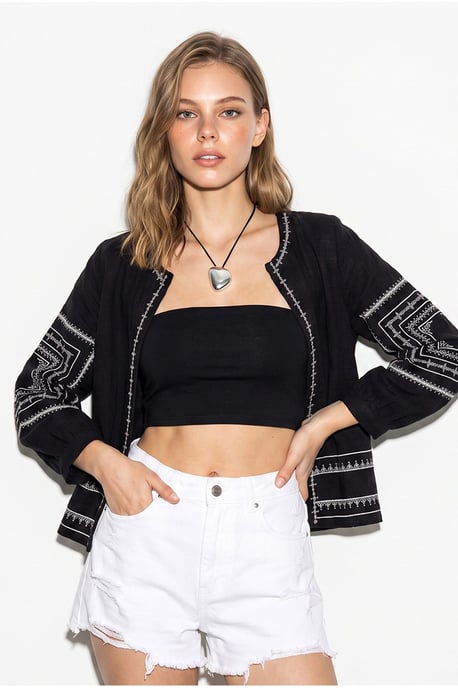 Bestickte Freizeitjacke mit Rundhalsausschnitt - Image 2