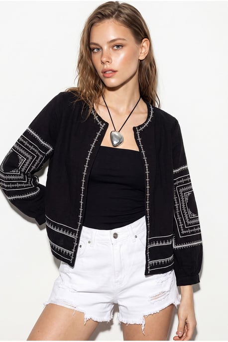 Bestickte Freizeitjacke mit Rundhalsausschnitt - Image 3